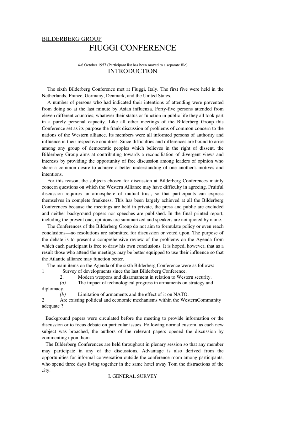 Bilderberg 1957 - Report cover
