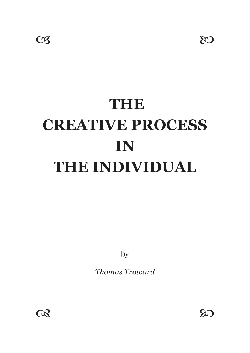 Creative Process In The Individual cover