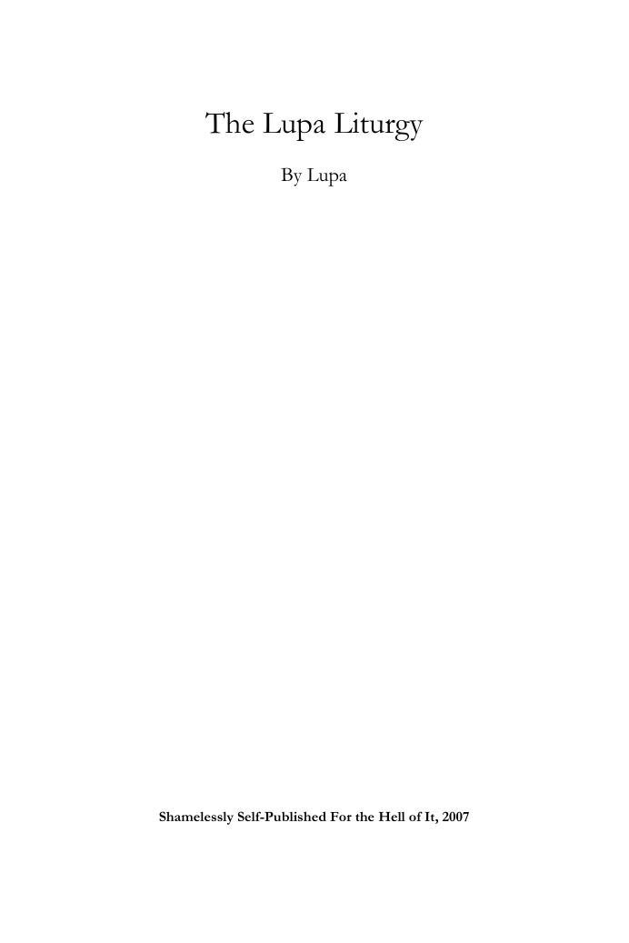 The Lupa Liturgy cover