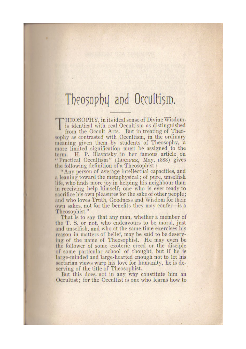 Theosophy And Occultism (1892) cover