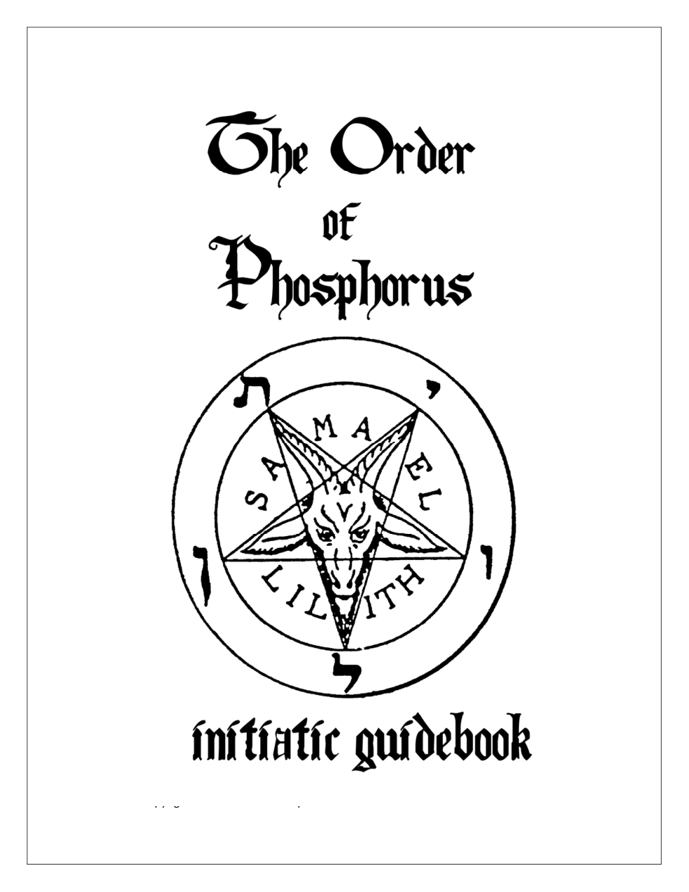 The Order of Phosphorus - Initiatic Guidebook cover