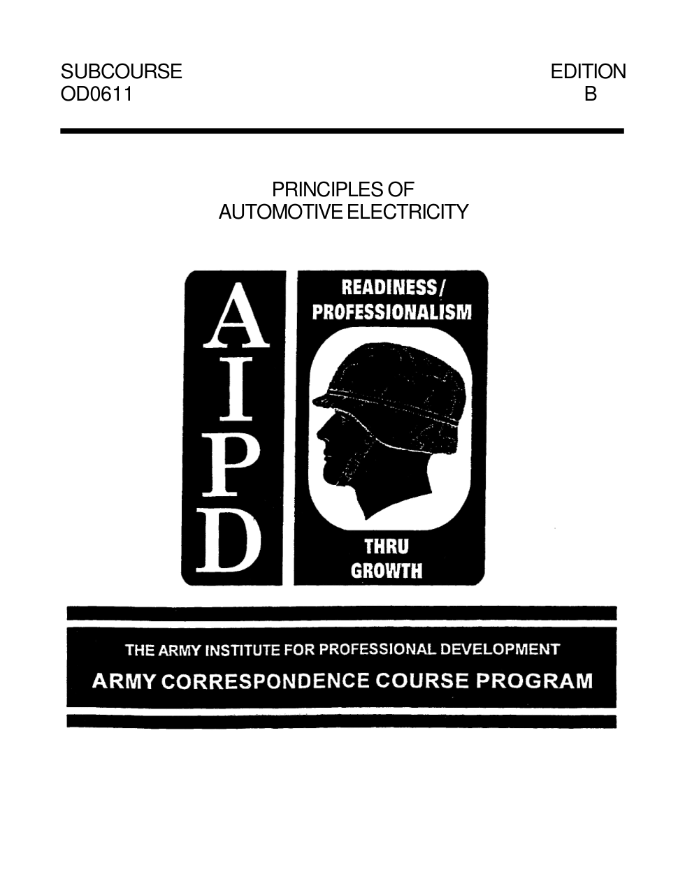 ARMY Mechanic-Principles of Auto Electricity 1991 112pgs cover