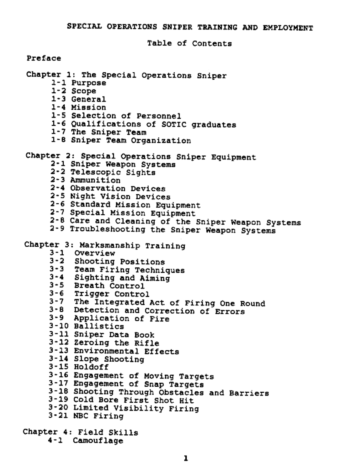 US Army Special Operations Sniper Training and Employment cover