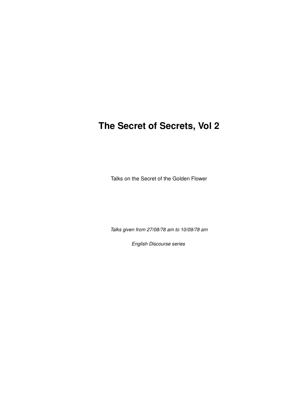 The Secret of Secrets, Vol 2 cover