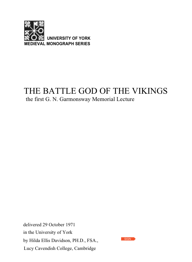 Battle God Of The Vikings H.R.E. Davidson cover