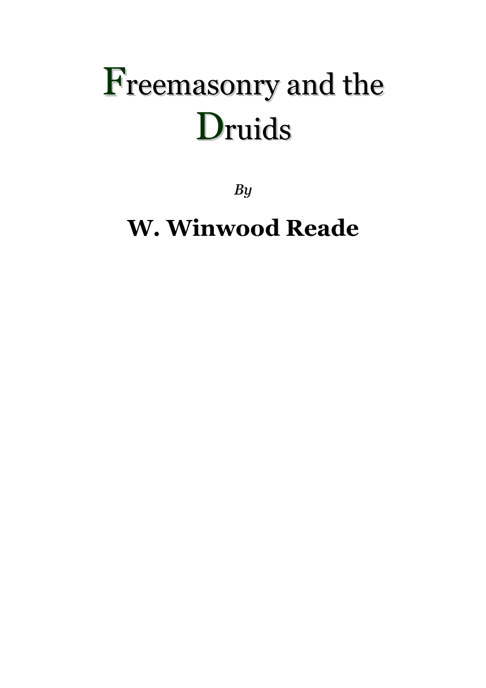 Freemasonry and the Druids - W Winwood Reade cover
