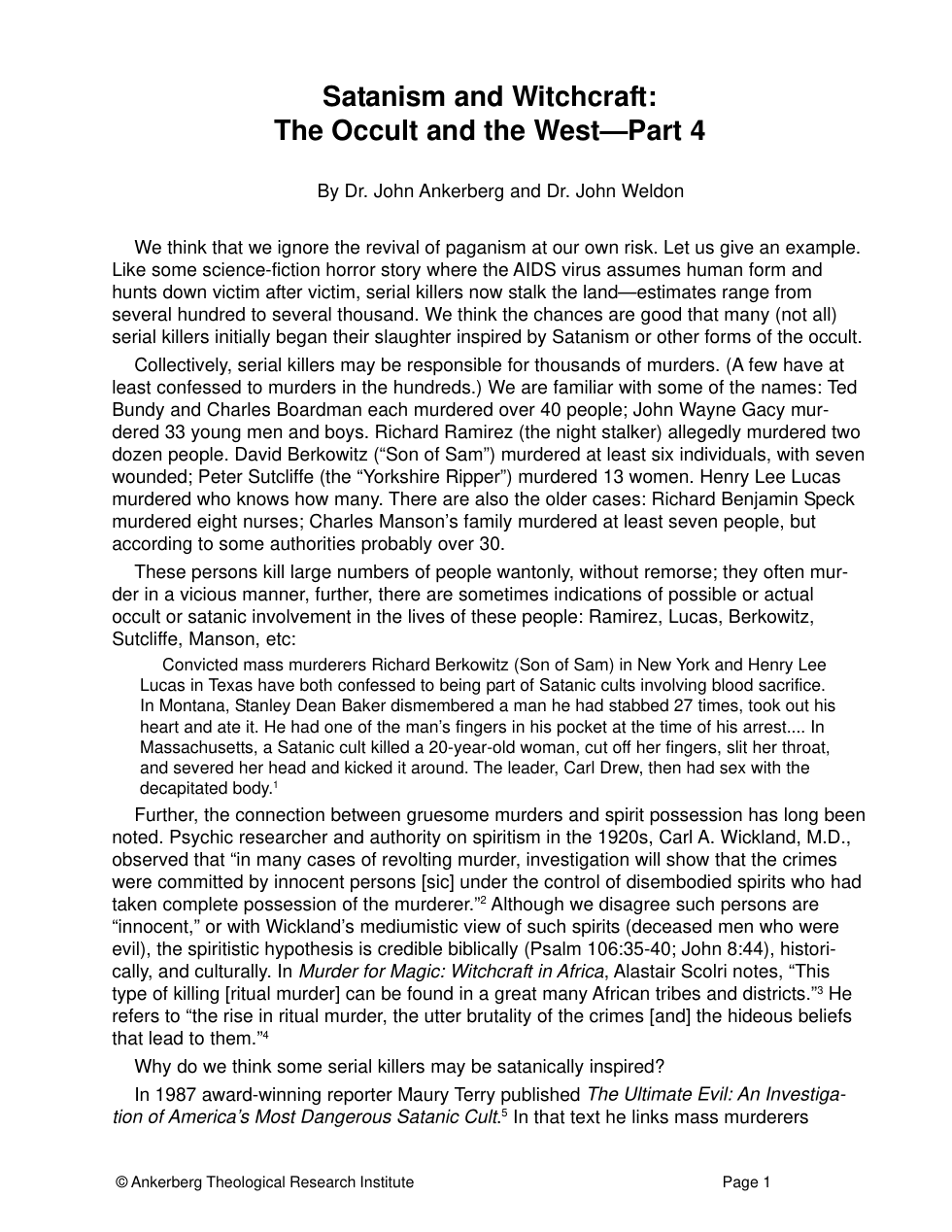 Satanism And Witchcraft The Occult and the West-part 4 cover