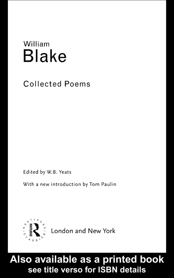 William Blake - Collected Poems cover