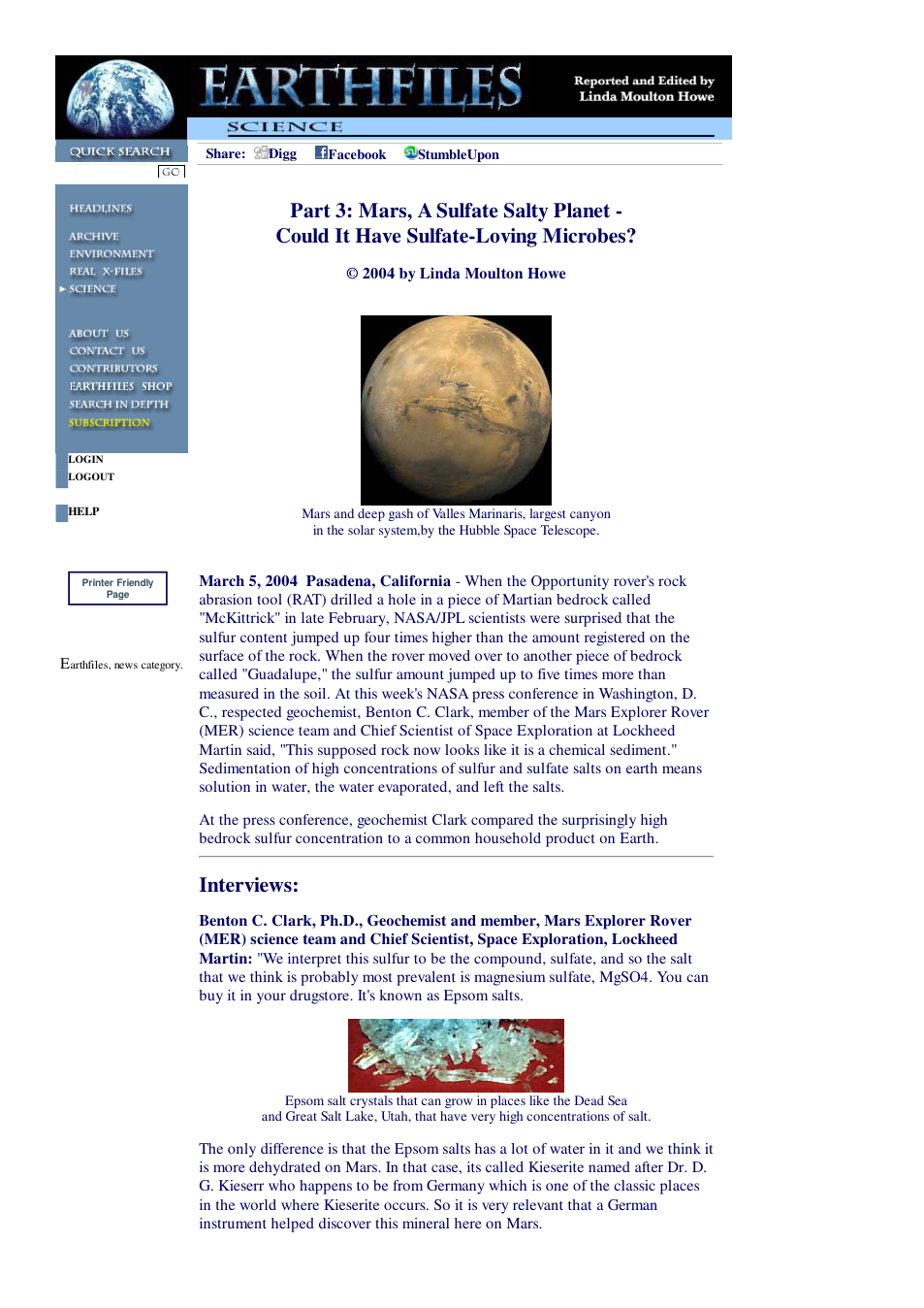 03 05 2004 Part 3 - Mars A Sulfate Salty Planet - Could It Have Sulfate-Loving Microbes cover