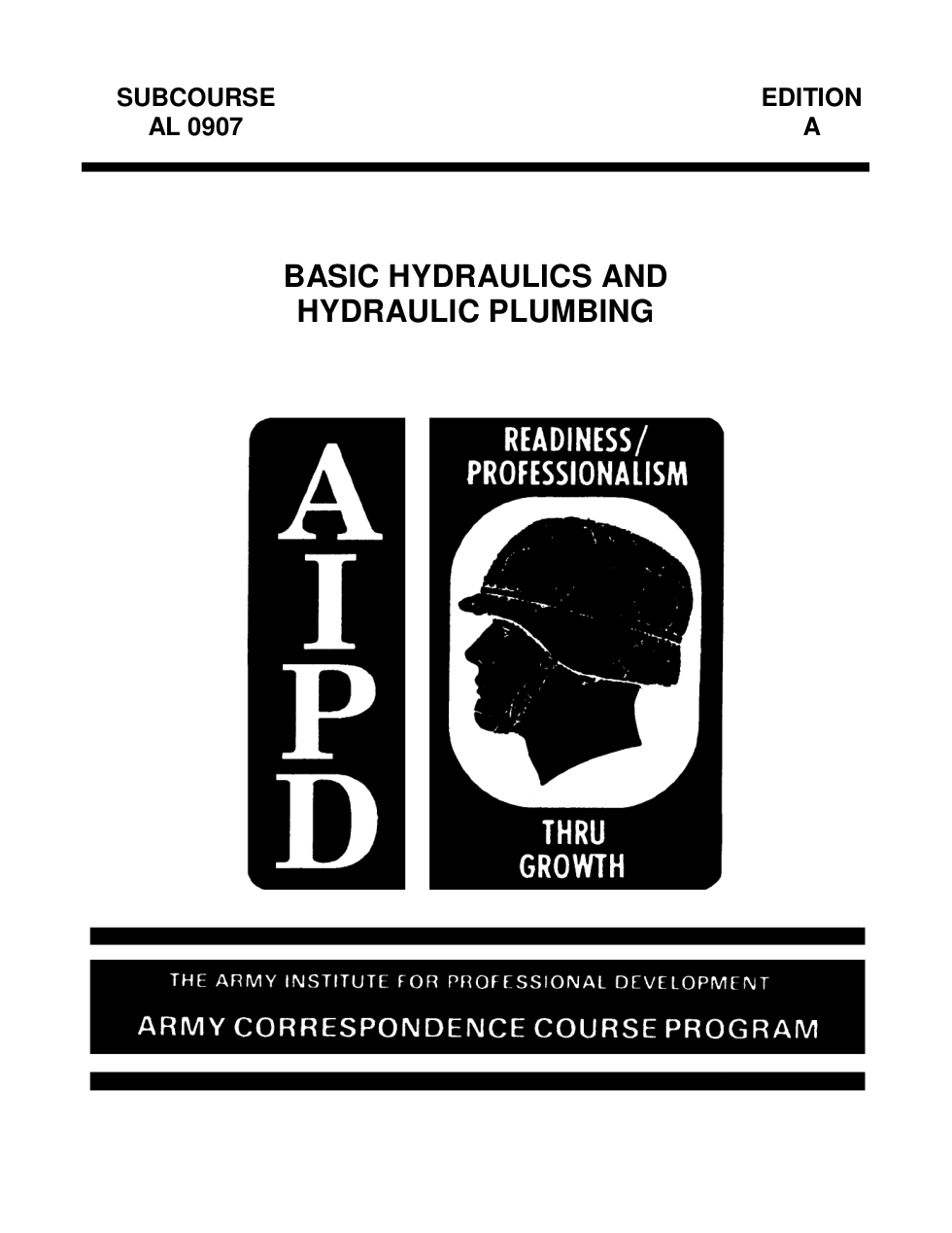 ARMY Basic Hydraulics,Hyd. Plumbing 1994 76 pages cover