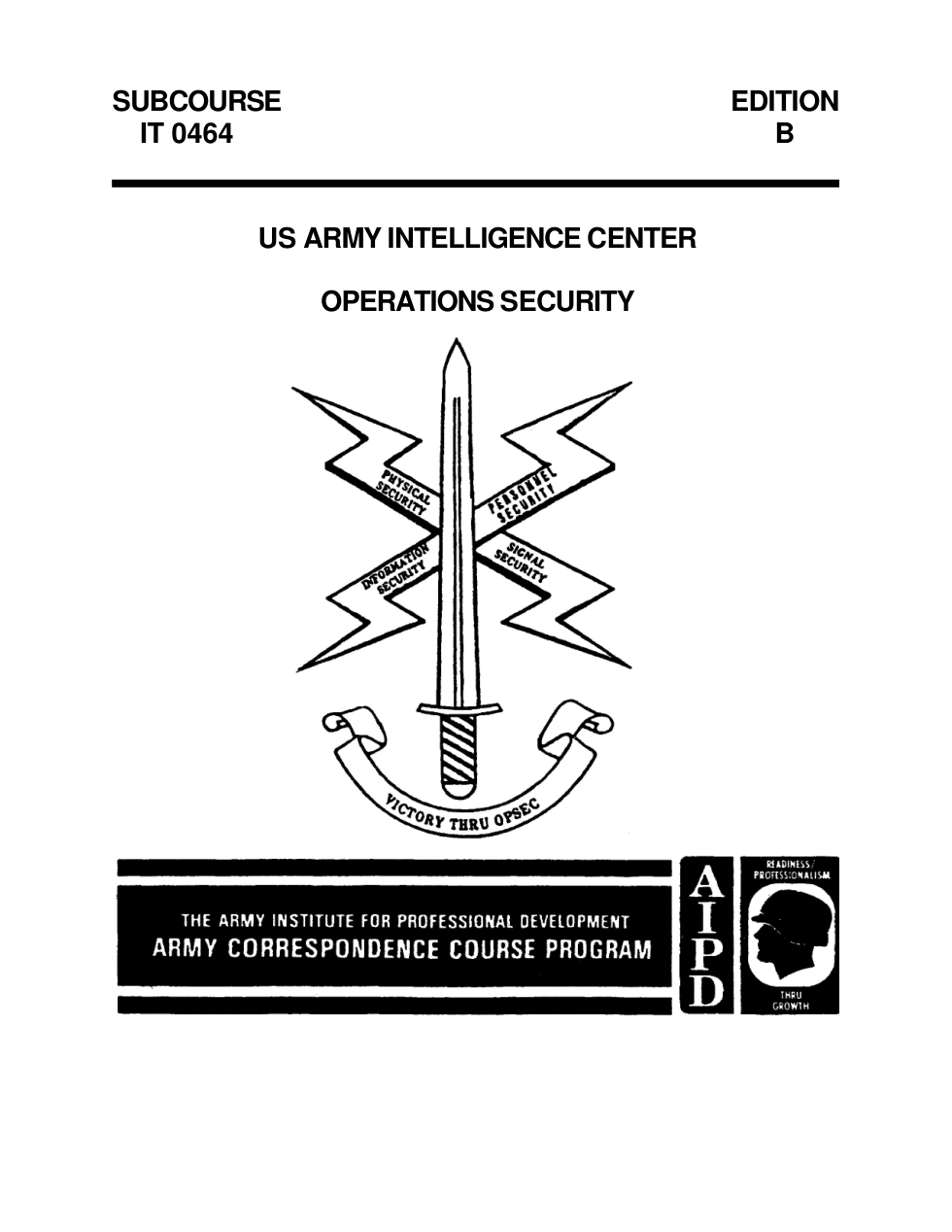 ARMY Operations Security (OPSEC) 1999 52 pages cover