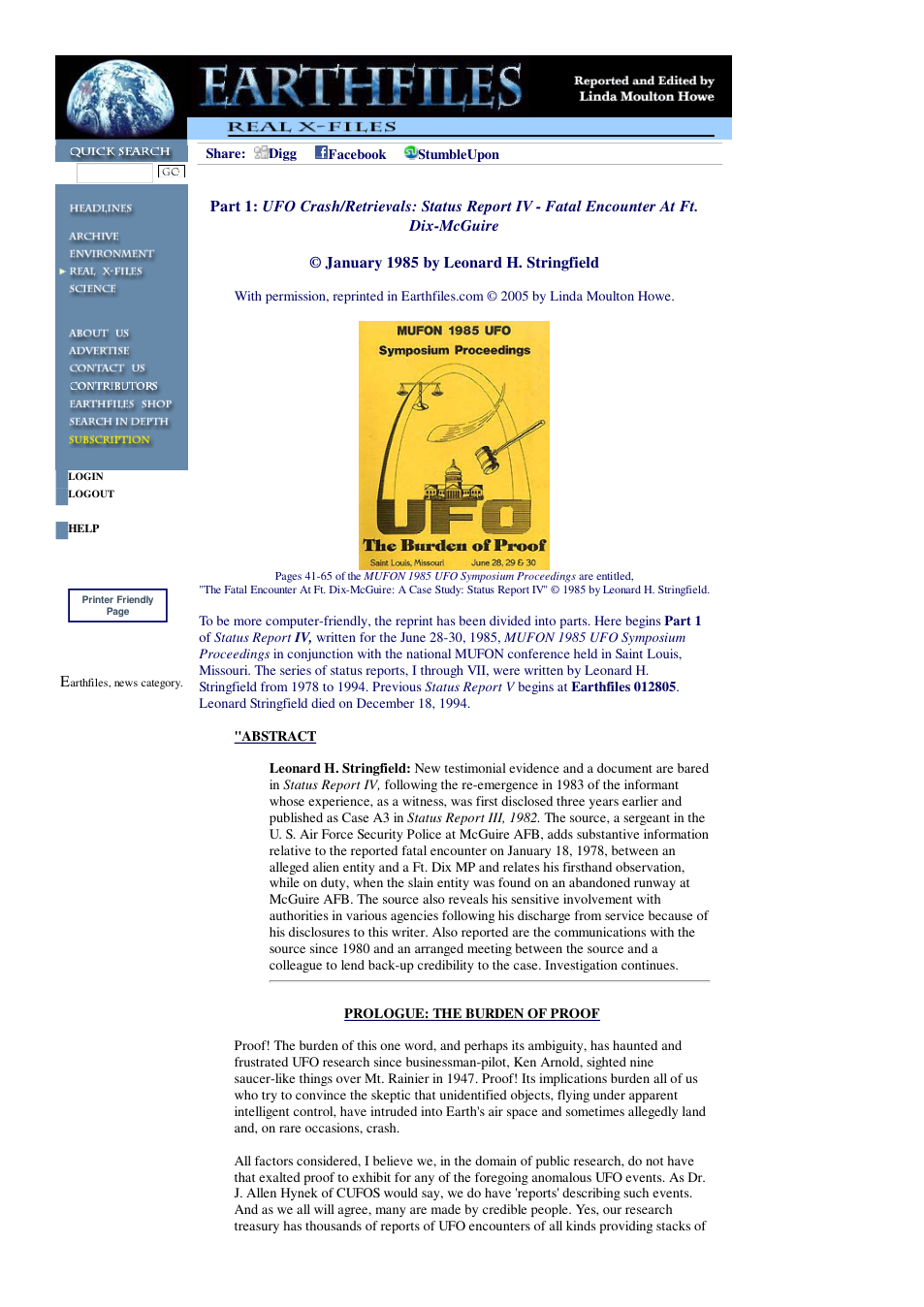 02 13 2005 Part 1 UFO Crash Retrievals Status Report IV - Fatal Encounter At Ft. Dix-McGuire cover
