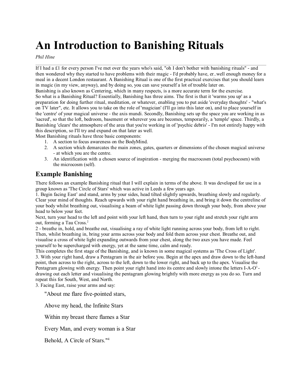 An Introduction to Banishing Rituals by Phil Hine cover