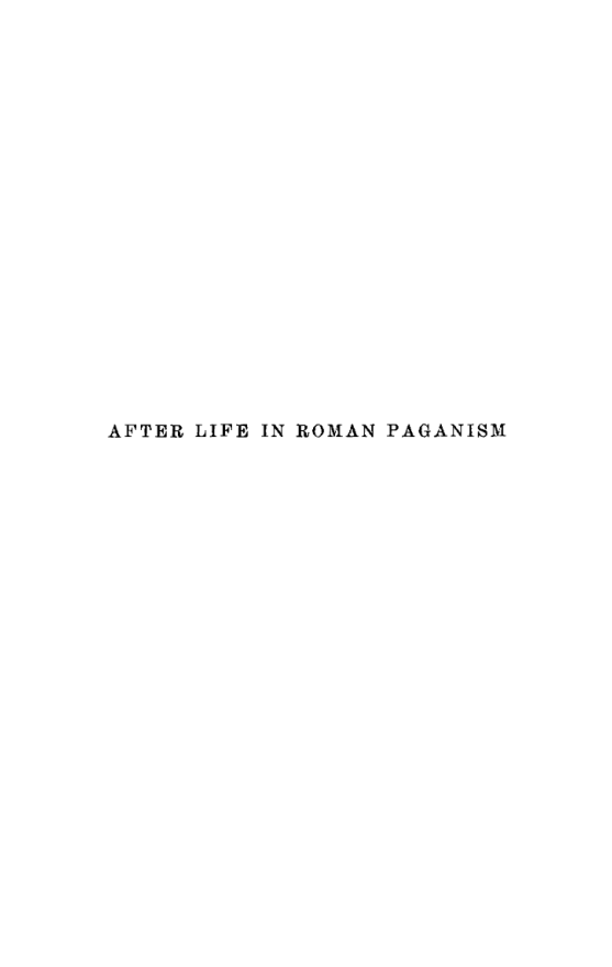 After Life in Roman Paganism cover