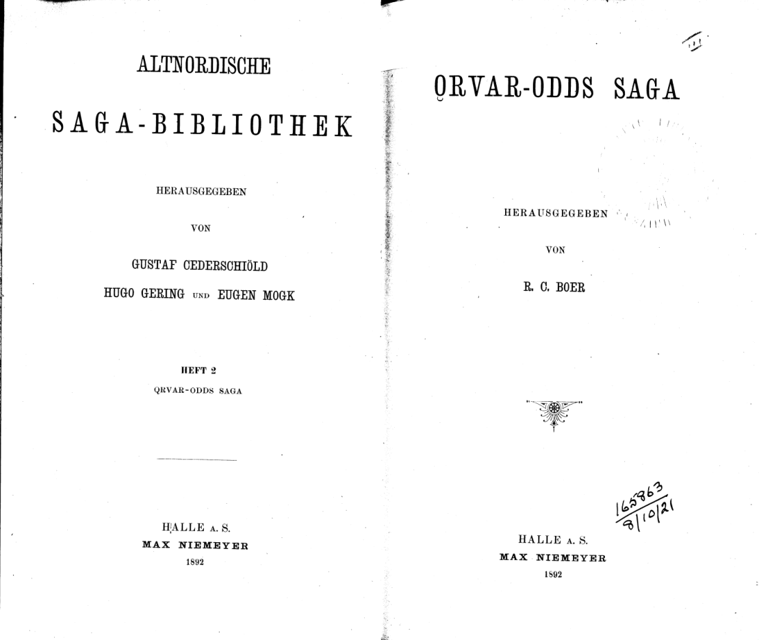 Örvar-Odds saga cover