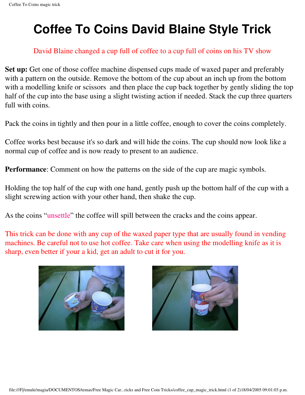 Coffee To Coins Magic Trick cover