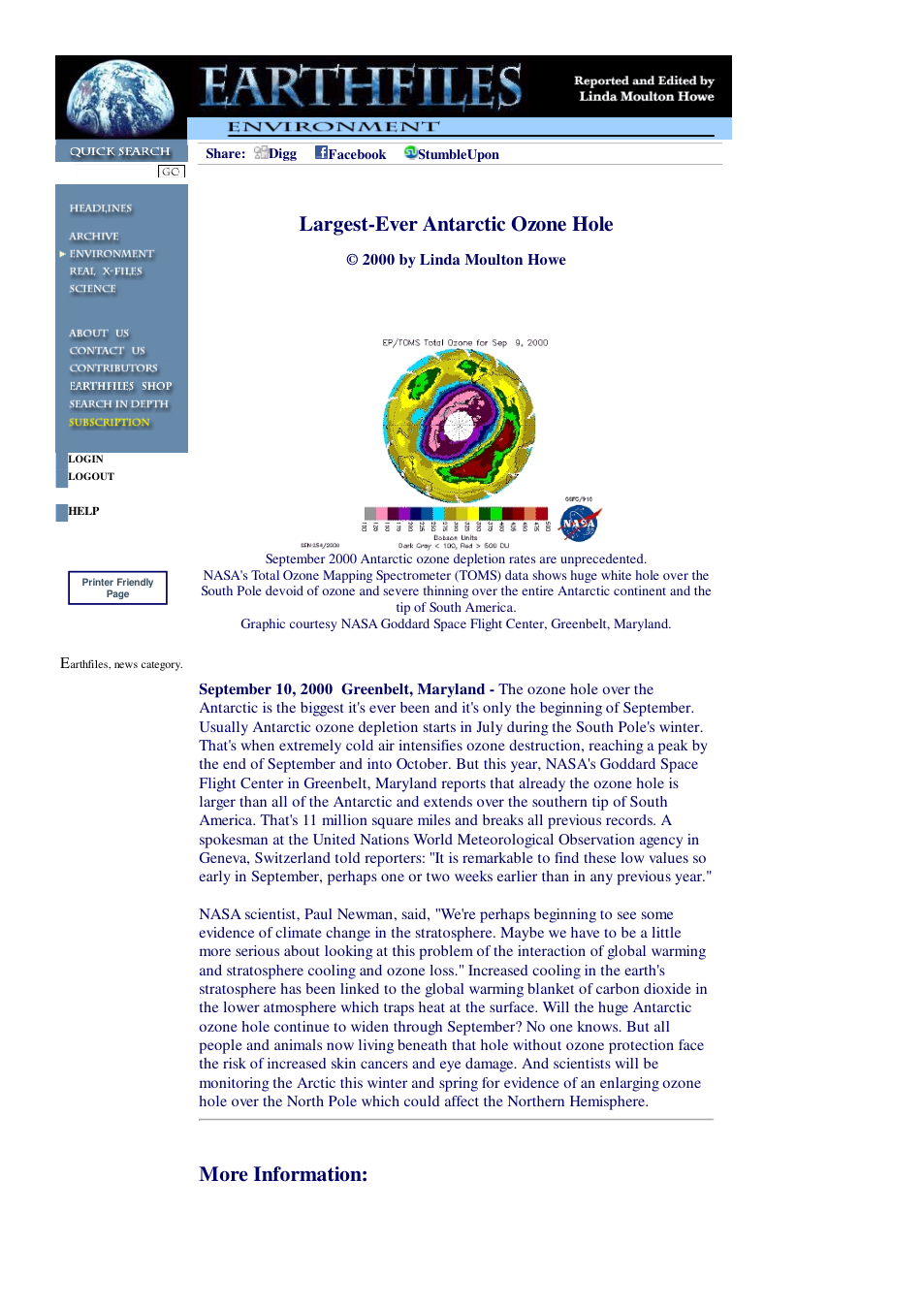 09 10 2000 Largest-Ever Antarctic Ozone Hole cover