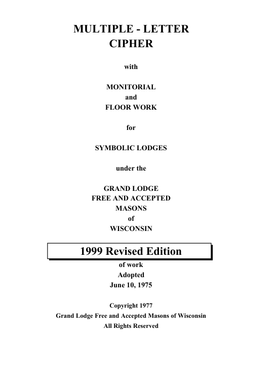 wi ml cipher 1999 cover