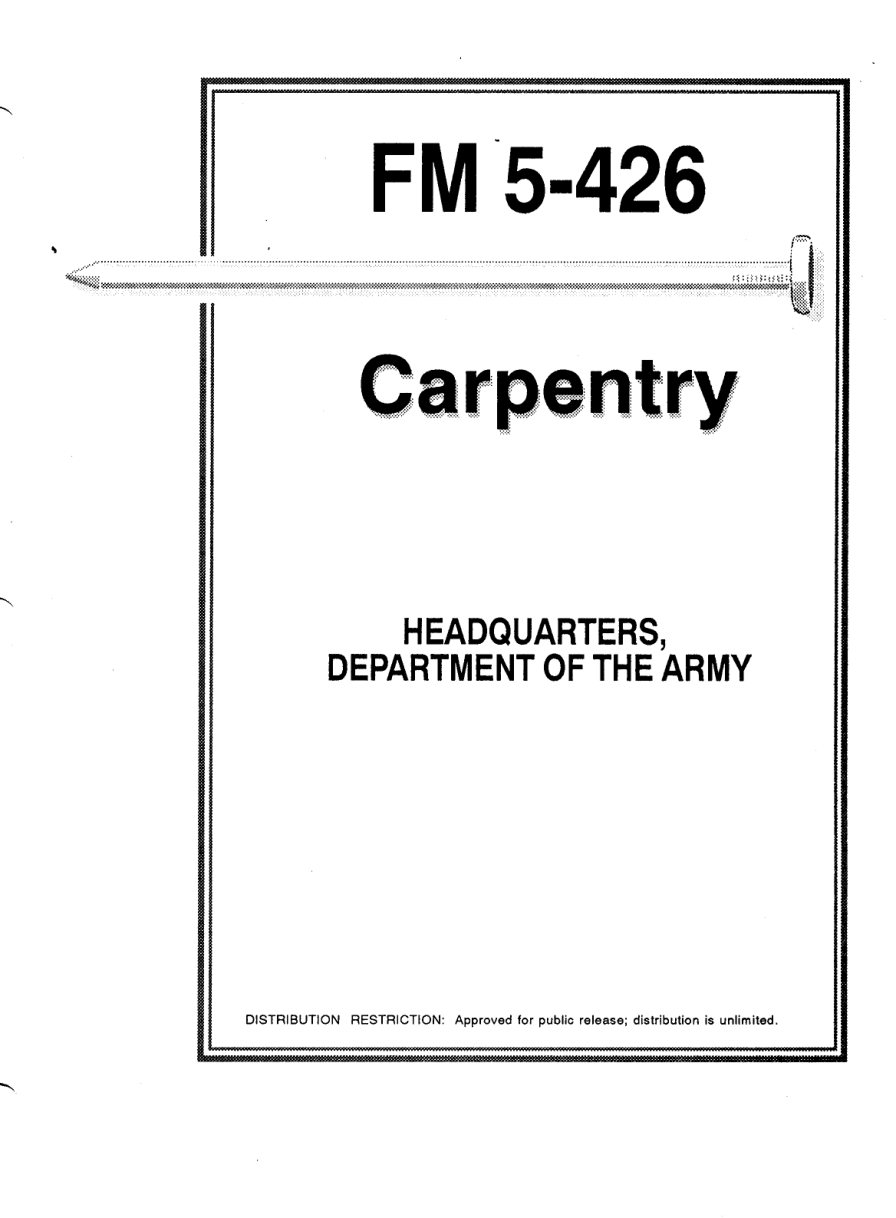 ARMY Engineer - Carpentry 1995 223 pages cover