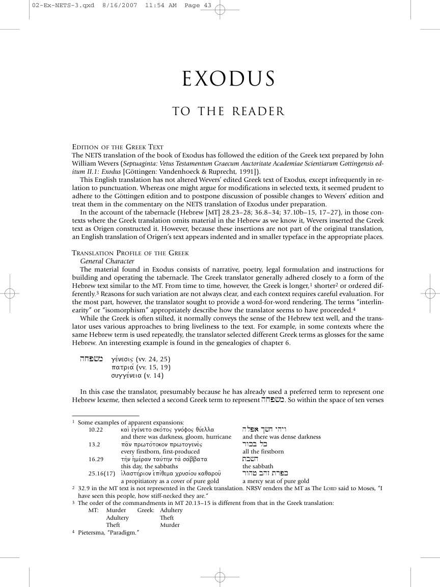 02 Exodus, tr. Larry J. Perkins cover