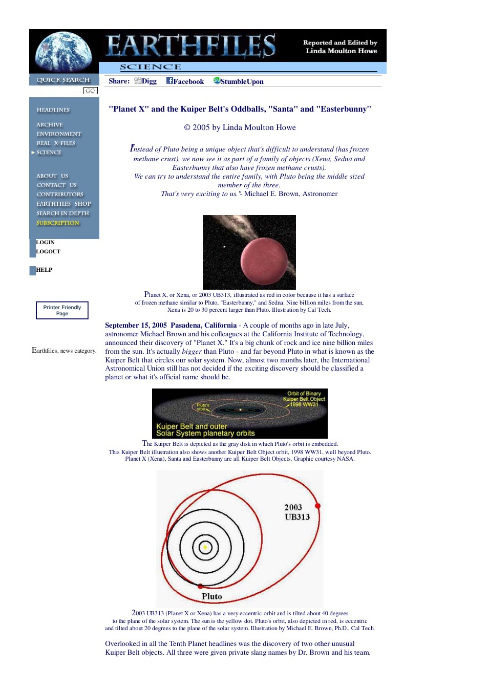 09 16 2005 Planet X and the Kuiper Belt's Oddballs, Santa and Easterbunny cover