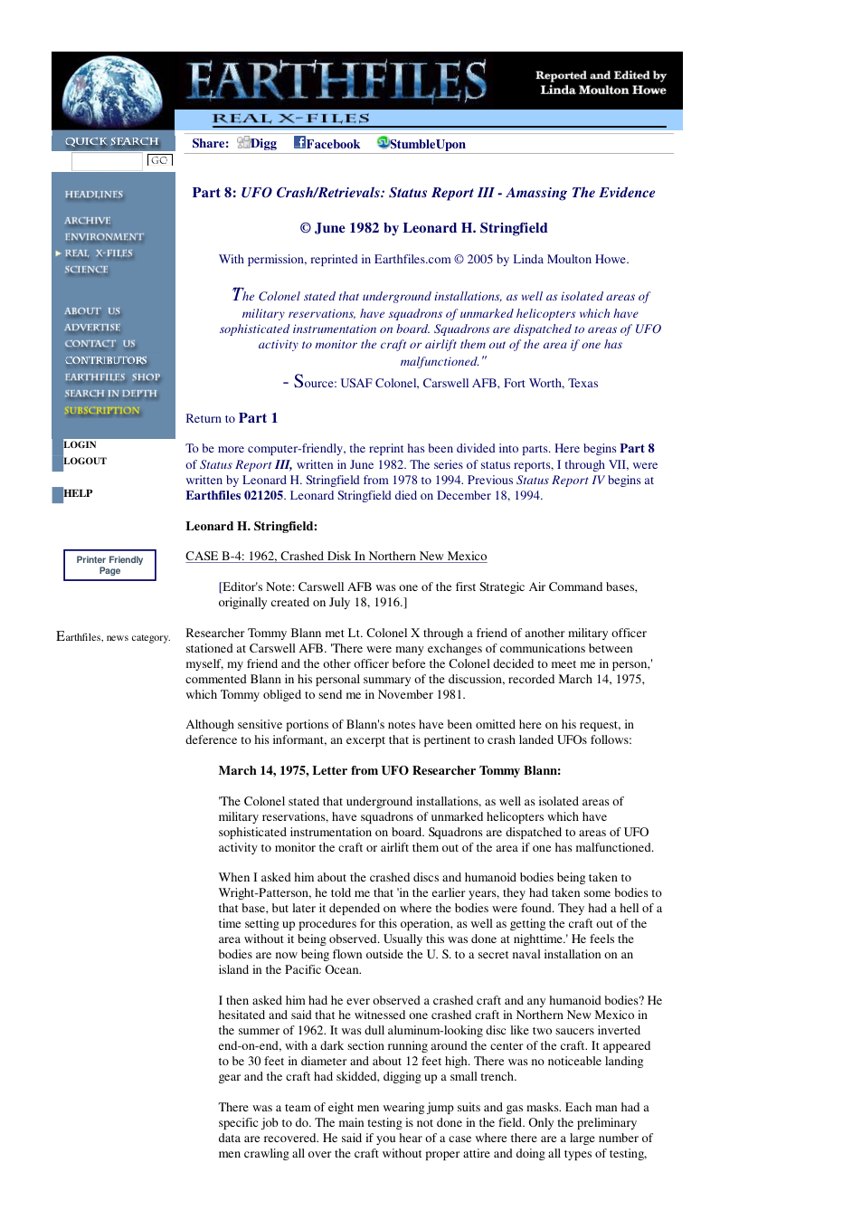 04 05 2005 Part 8 UFO Crash Retrievals Status Report III - Amassing The Evidence cover