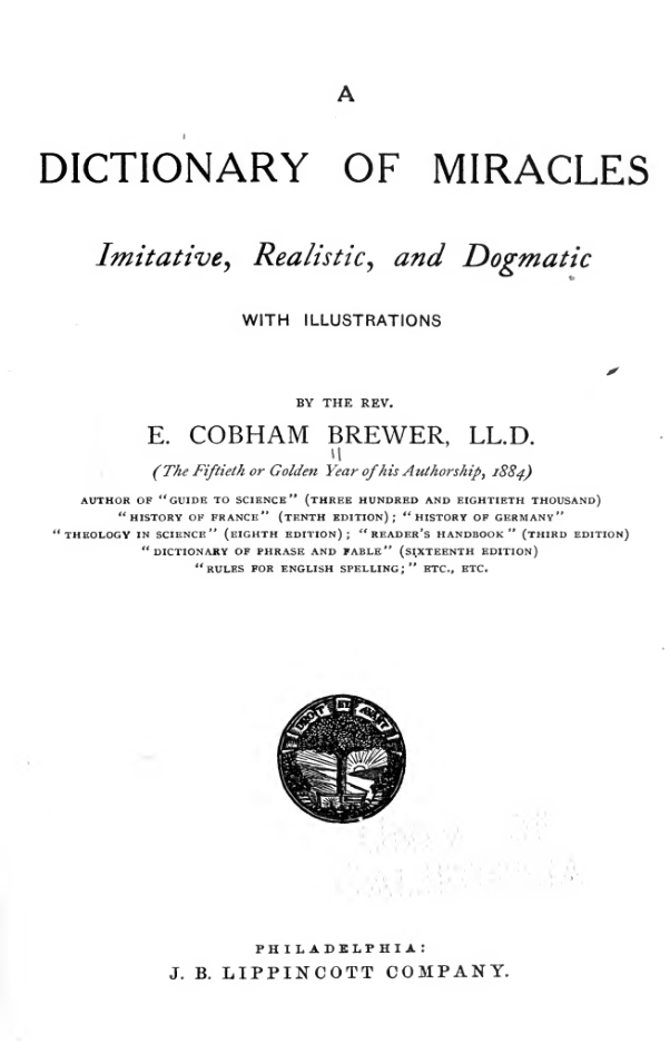 A dictionary of miracles cover