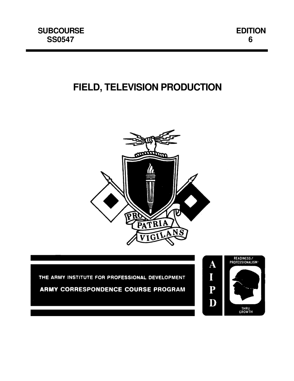 ARMY TV-Field Television Production 1986 205 pages cover