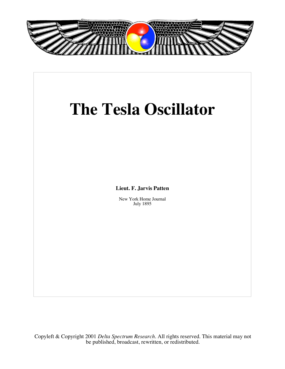 Tesla Oscillator cover