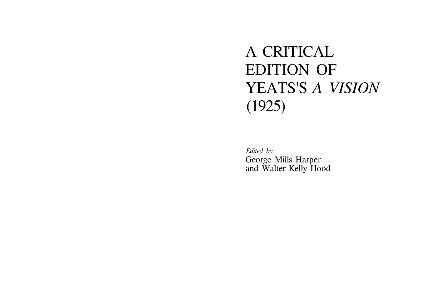 AVision Yeats 1925 crit ed cover