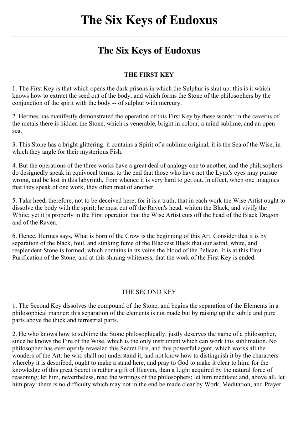 The Six Keys of Eudoxus cover