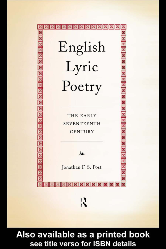 English Lyric Poetry cover