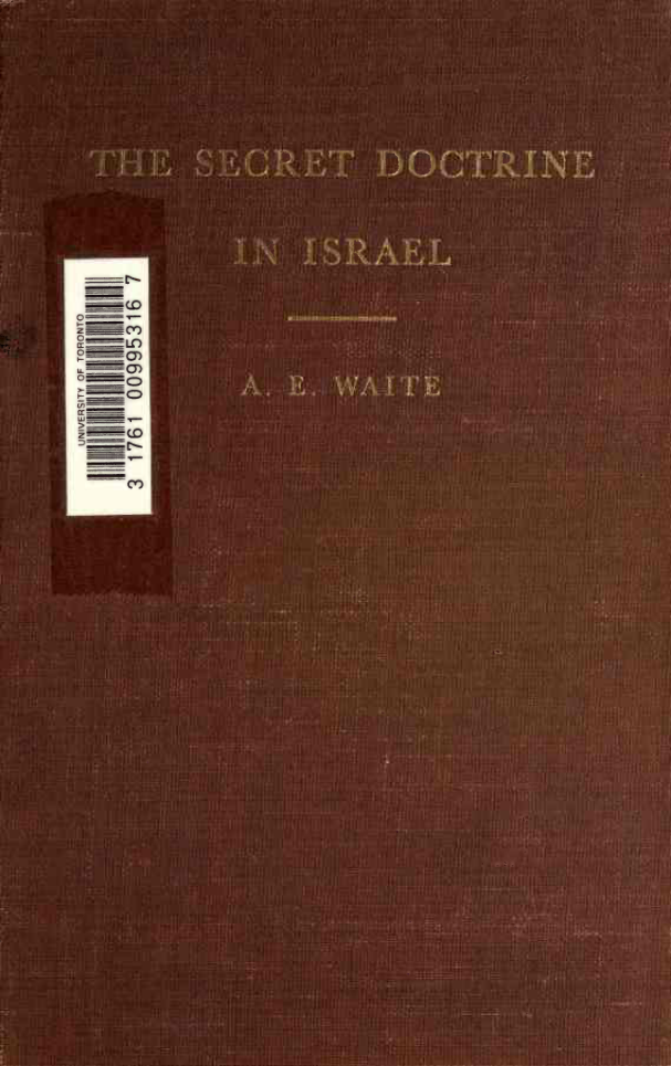A.E. Waite - The Secret Doctrine In Israel cover