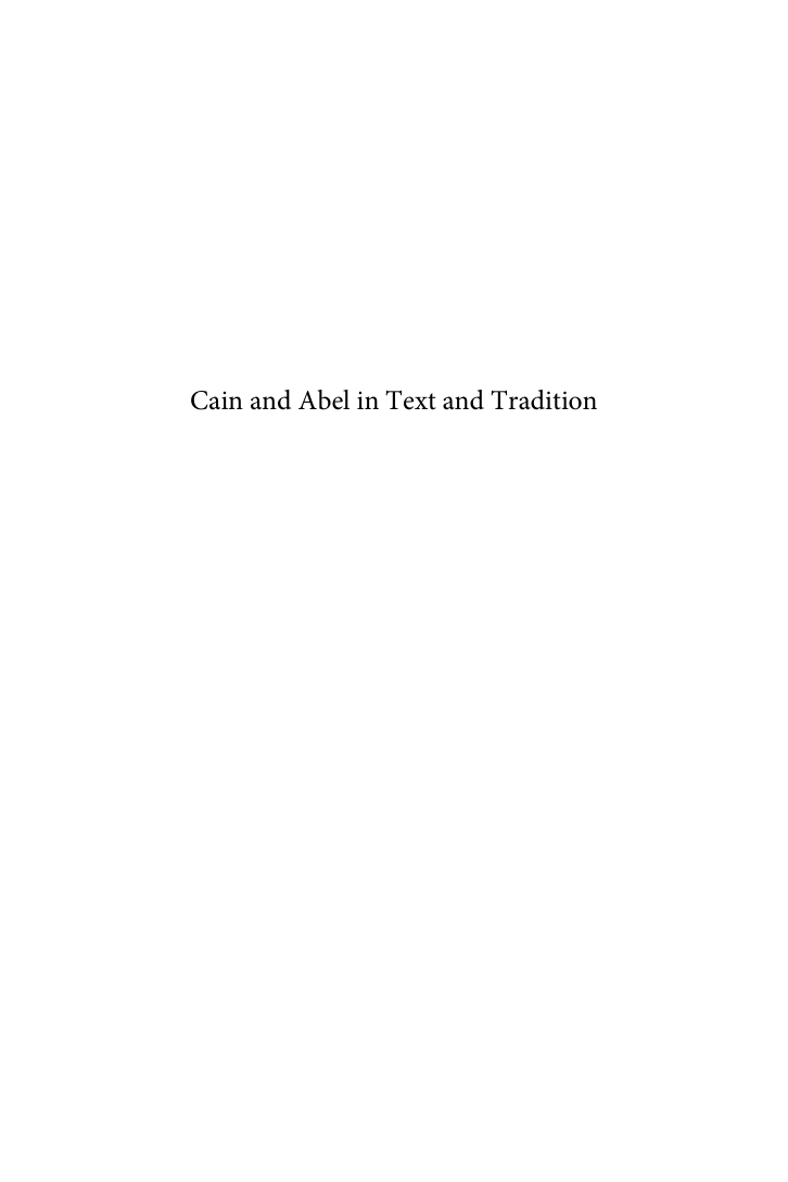 Byron, Cain and Abel in Text and Tradition - Jewish and Christian Interpretations of the First Sibling Rivalry cover