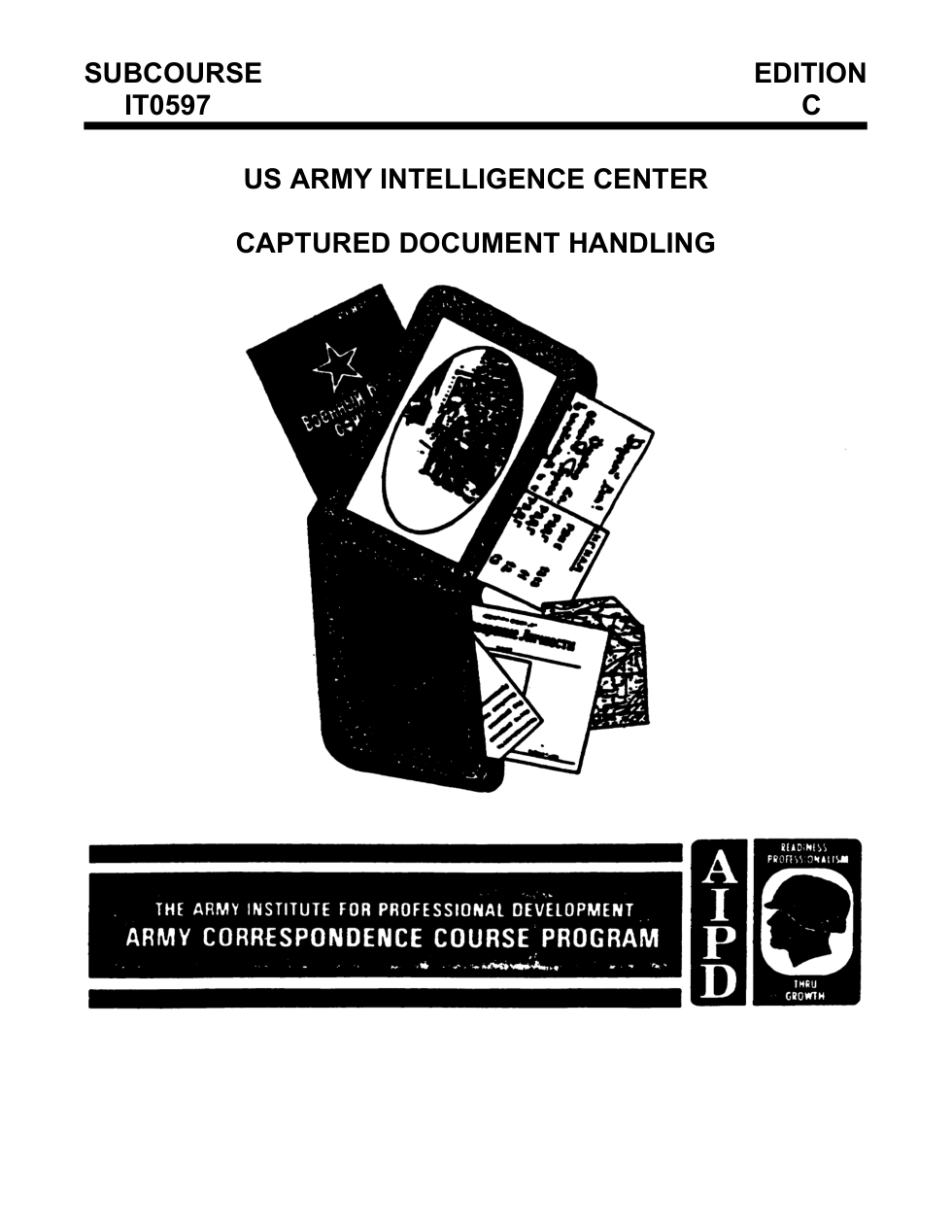 ARMY Captured Document Handling IT0597 1995 35 pages cover