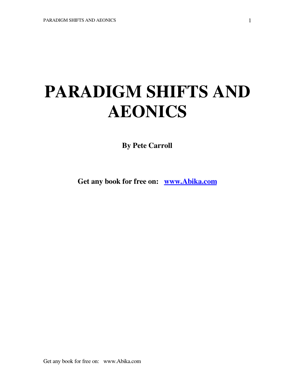 Paradigm Shifts And Aeonics cover