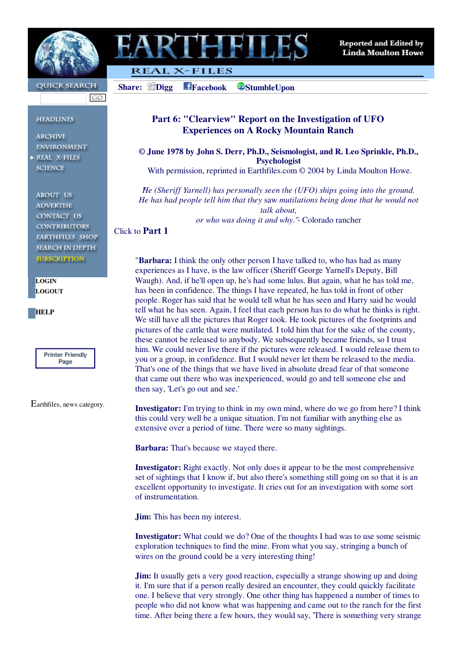 09 25 2004 Part 6 Clearview Report on the Investigation of UFO Experiences on A Rocky Mountain Ranch cover