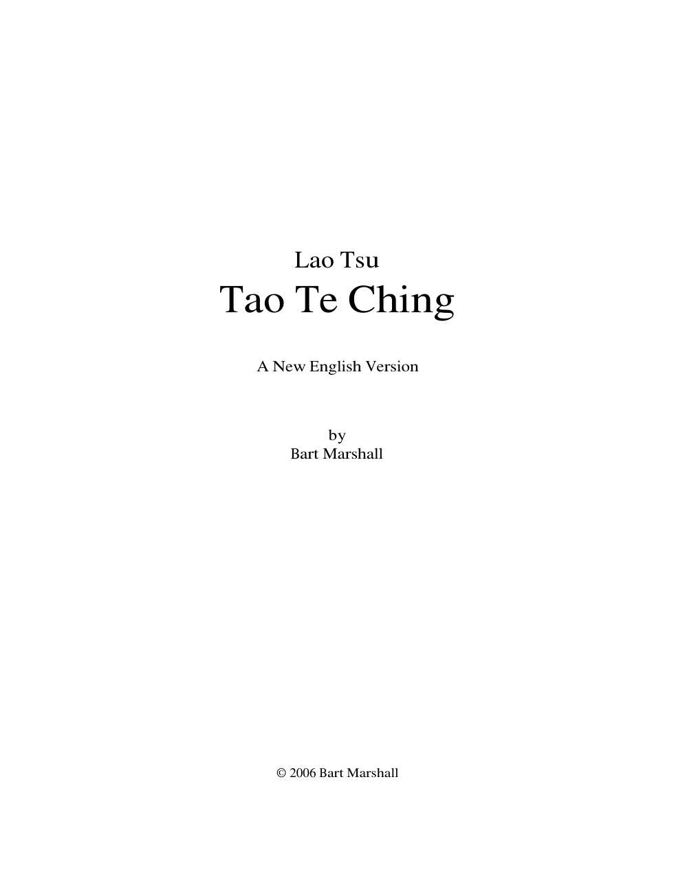 Tao Te Ching - New English Version cover