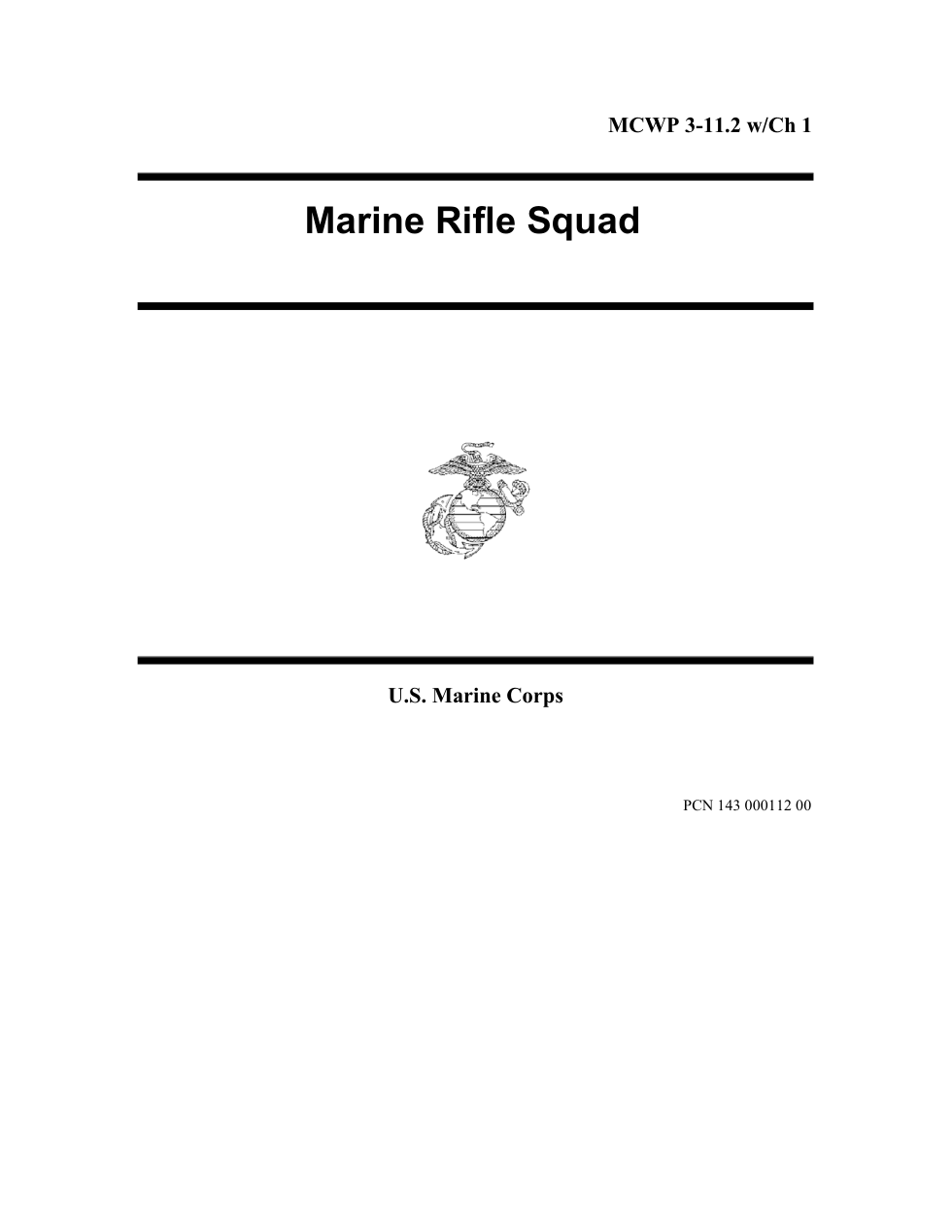 MCWP 3-11.2 Marine Rifle Squad cover