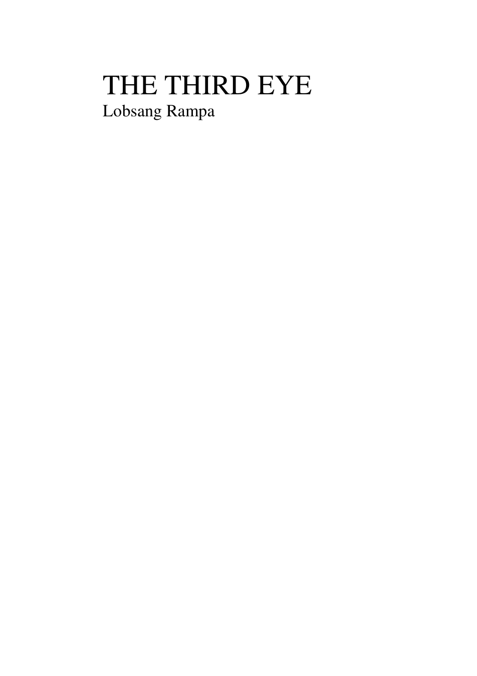 The Third Eye - L Rampa cover