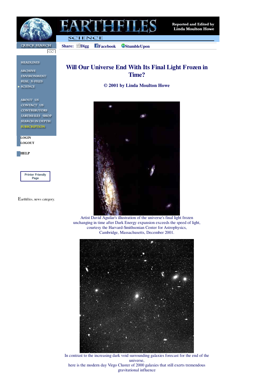 12 20 2001 Will Our Universe End With Its Final Light Frozen in Time cover