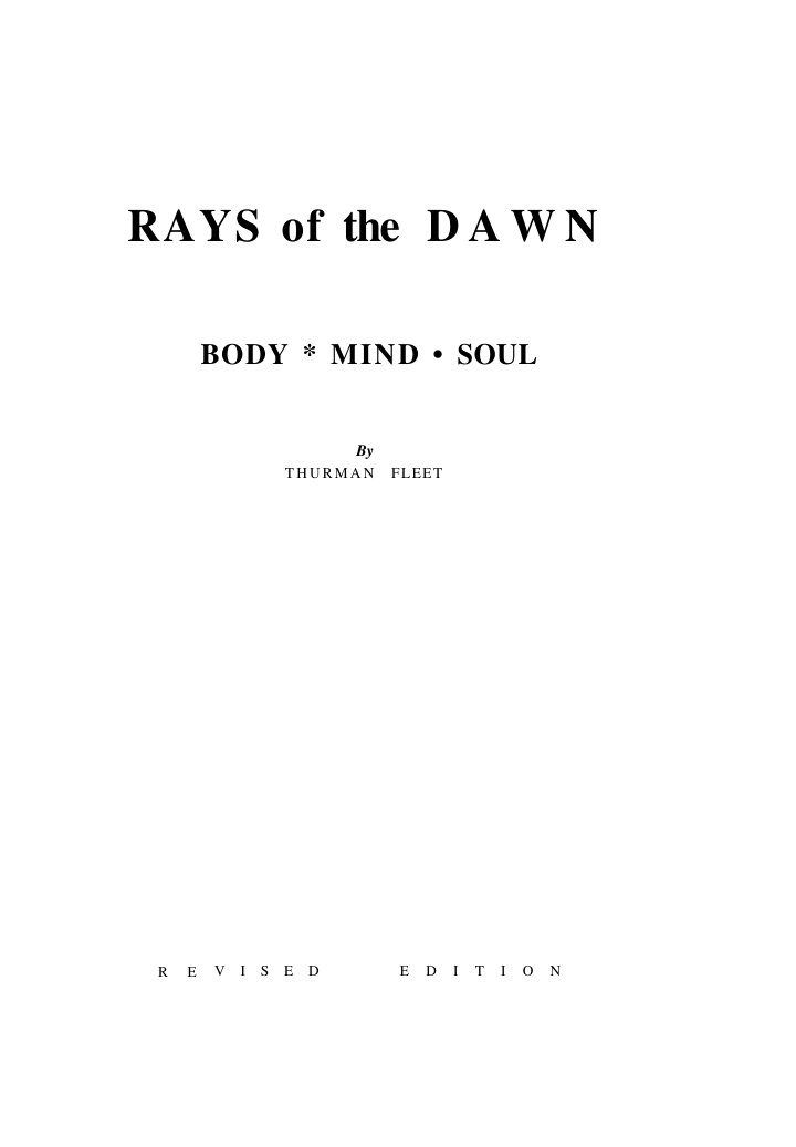 Thurman Fleet - Rays of the Dawn cover