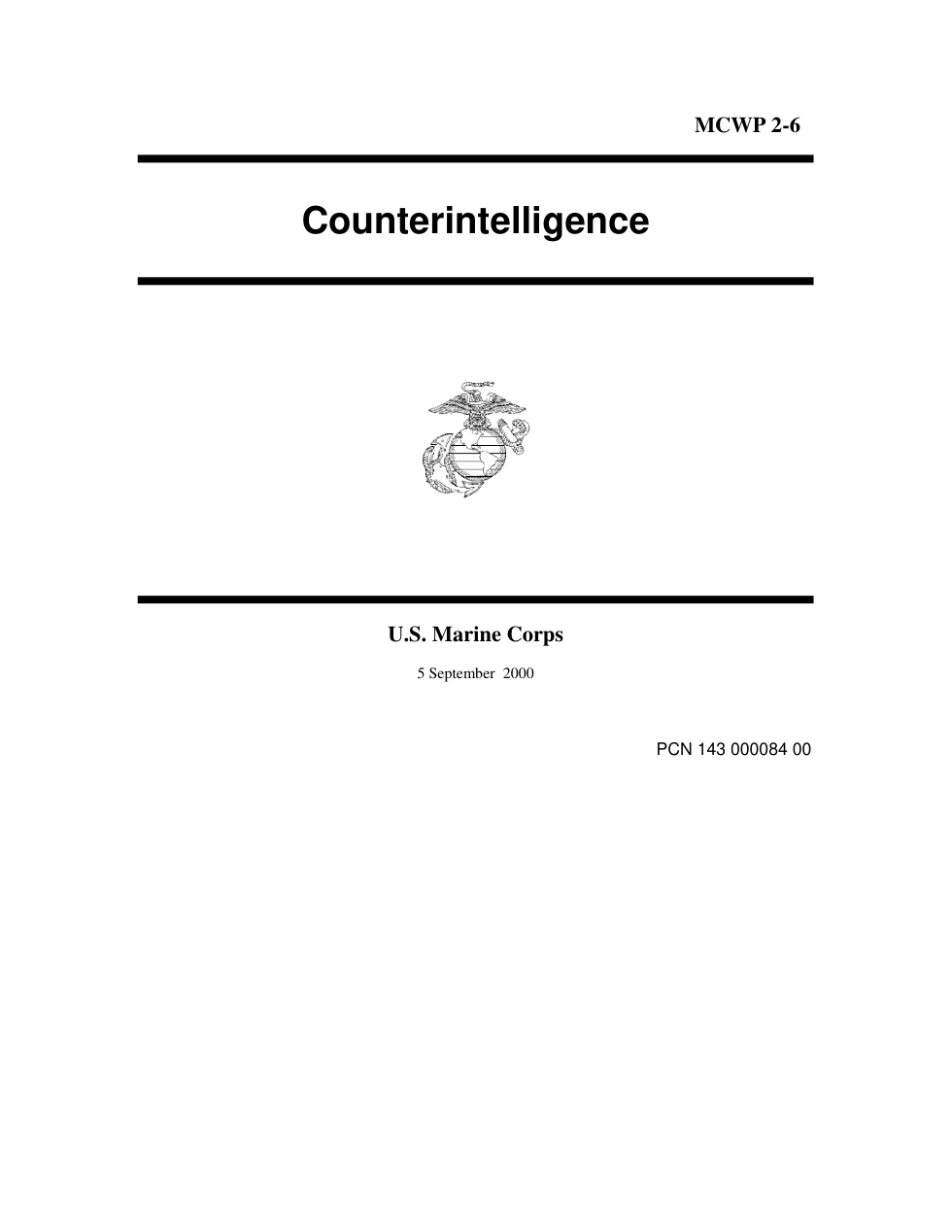 MCWP 2-6 Counterintelligence cover