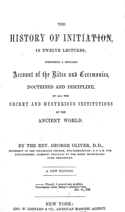The History of Initiation - G Oliver cover
