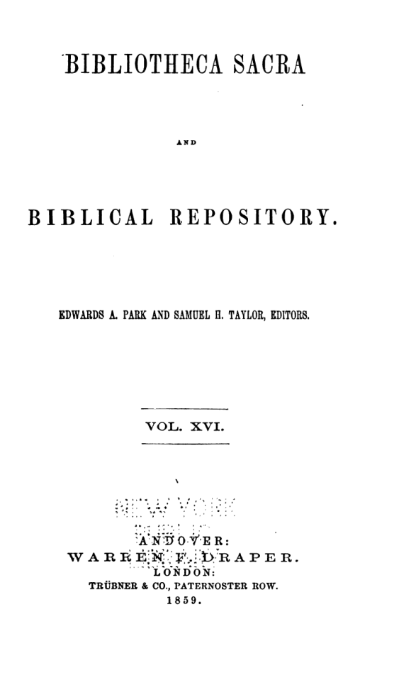 Angel of Jehovah - Bibliotheca sacra cover
