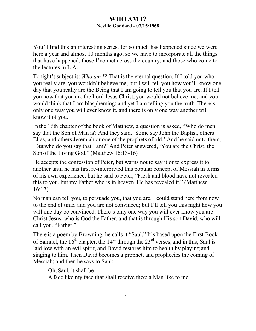 1968.07.15, Who I AM I cover