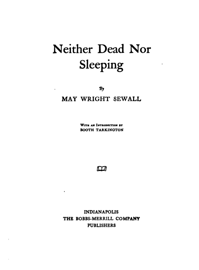 Neither Dead Nor Sleeping - M Wright Sewall cover