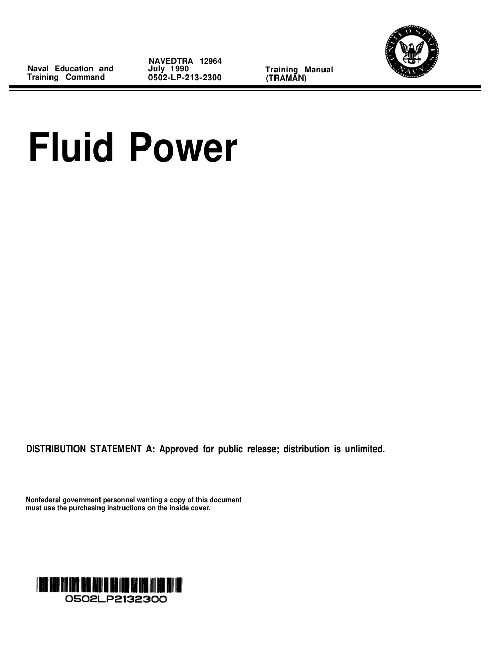 NAVY Fluid Power 1990 206 pages cover