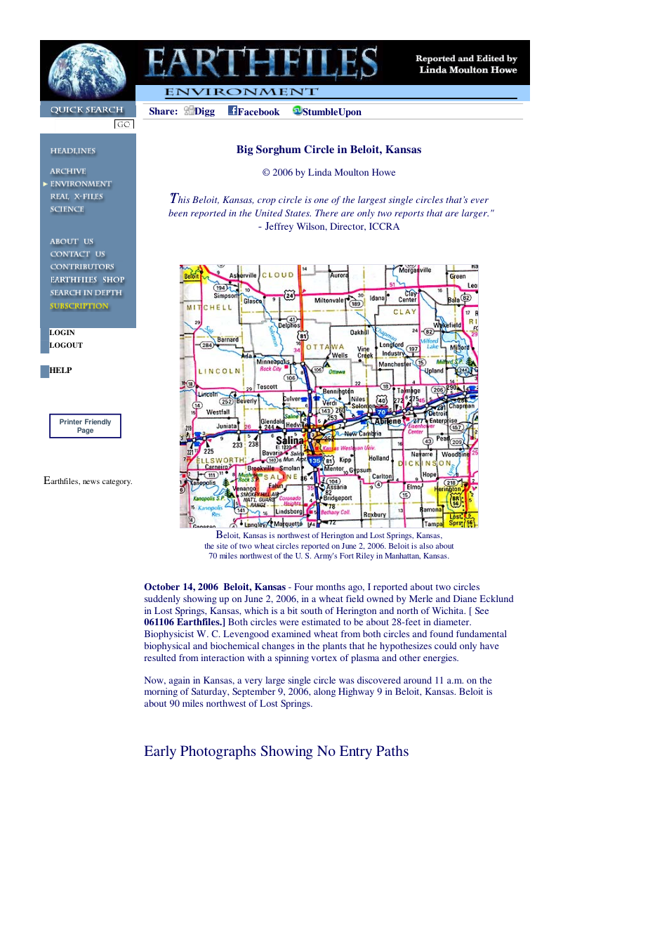 10 14 2006 Big Sorghum Circle in Beloit, Kansas cover
