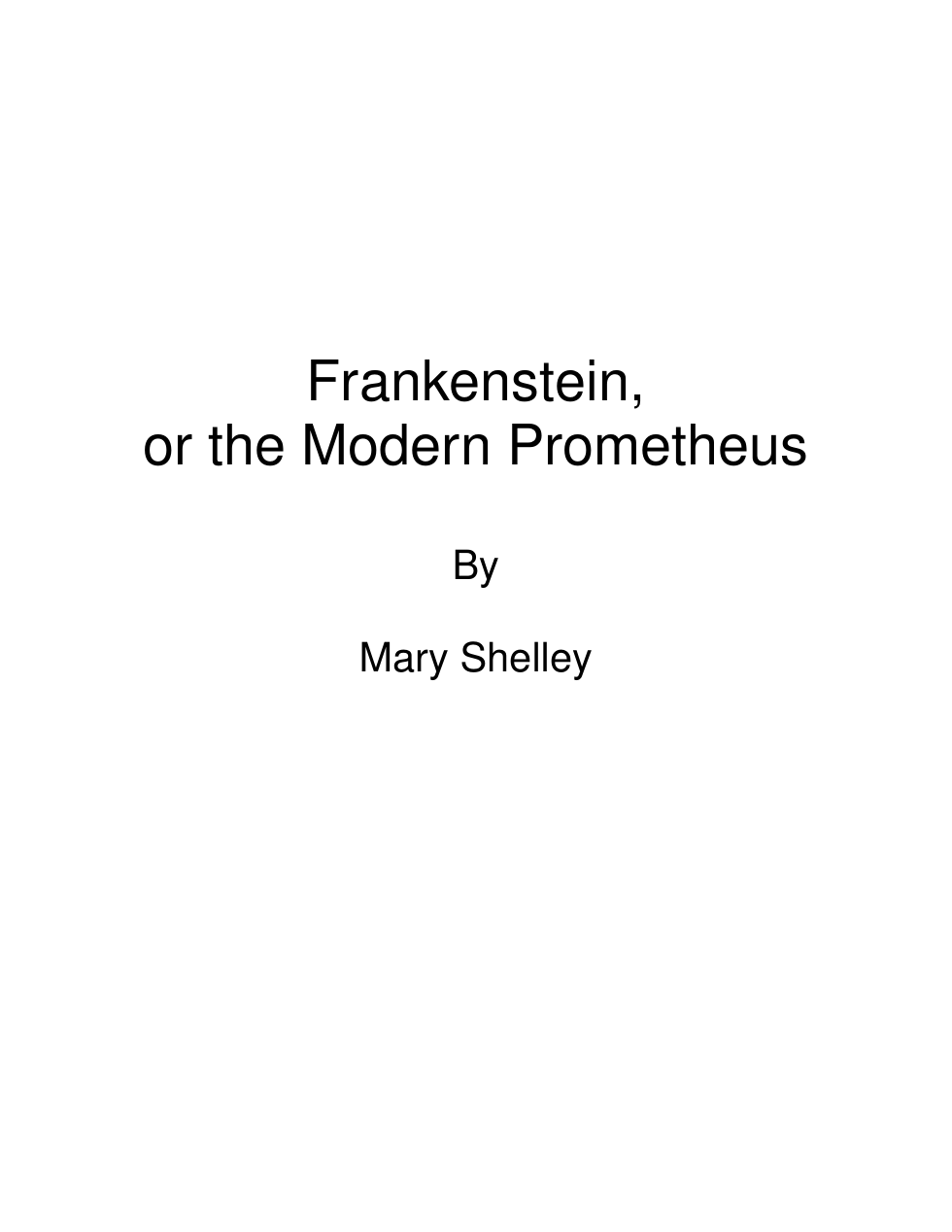 Frankenstein by Mary Shelley cover